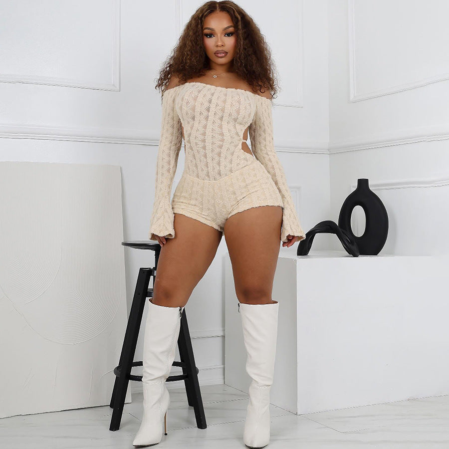 Trendy Off-Shoulder Long Sleeve Bodysuit