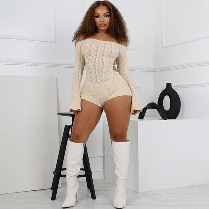 Trendy Off-Shoulder Long Sleeve Bodysuit