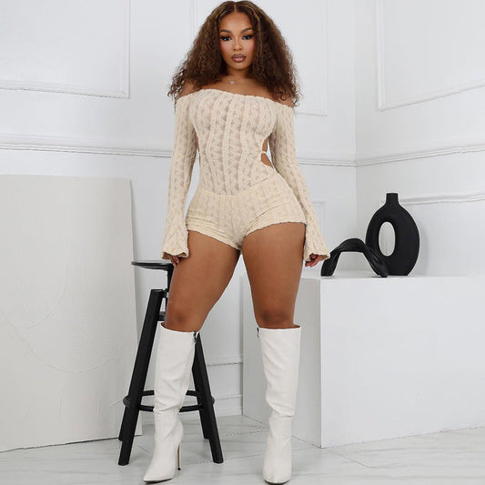 Trendy Off-Shoulder Long Sleeve Bodysuit