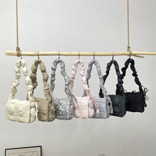 Trendy Cloud Shoulder Bag Wrinkled Nylon Crossbody Bag