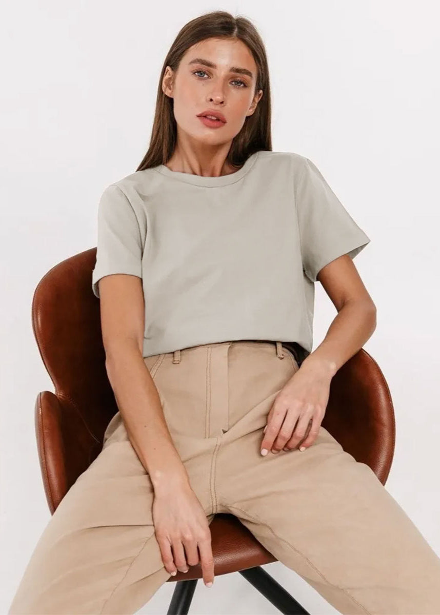 Crew Neck Cotton Tee Soft Breathable Fabric