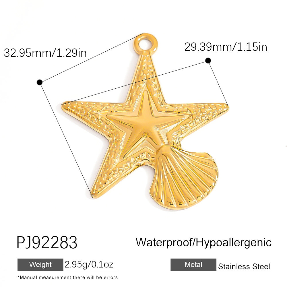 DIY Stainless Steel Shell Pendant Jewelry Trendy Fashion Necklace Bracelet Earrings