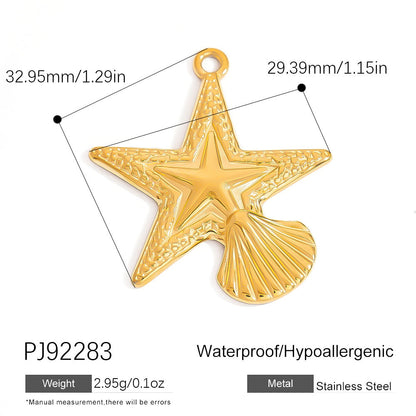 DIY Stainless Steel Shell Pendant Jewelry Trendy Fashion Necklace Bracelet Earrings