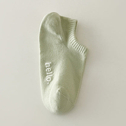 Candy Color Letter Simple Low Ankle Socks