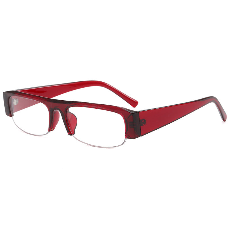 Trendy Half-Frame PC Sunglasses Stylish Square Sun Protection