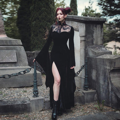 Elegant Black Lace Witch Costume Dress