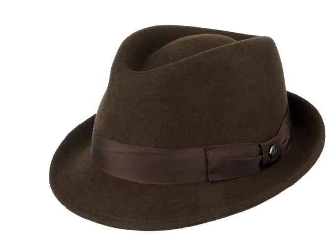 Vintage Wool Jazz Hat Adjustable Stylish Outdoor
