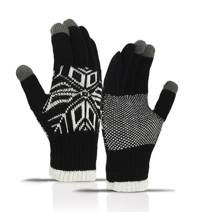 Men's Touchscreen Knitted Gloves Warm Thickened Winter Sports Gloves