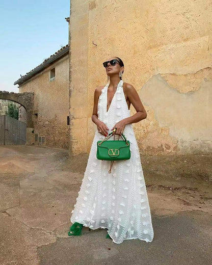 V-Neck Swing Streamer Dress
