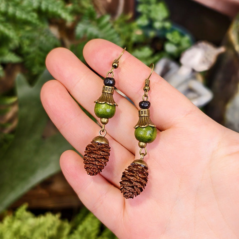 Bohemian Leaf Design Alloy Earrings with Natural Elements