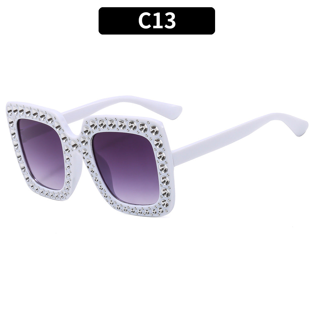 Colorful Disco Party Diamond Frame Sunglasses Retro Style
