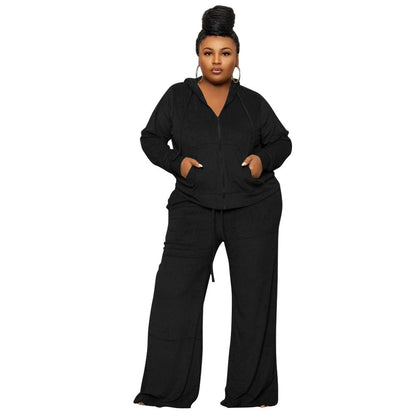 High-Waisted Wide Leg Pants Two-Piece Set For Women