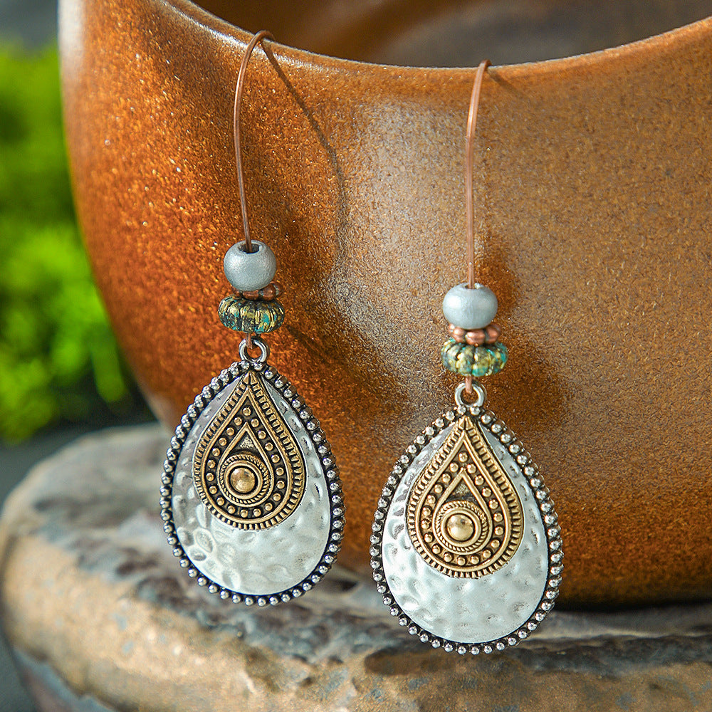 Ethnic Style Alloy Water Drop Earrings for Women