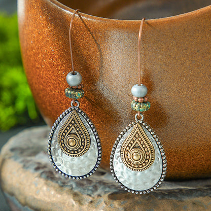Ethnic Style Alloy Water Drop Earrings for Women
