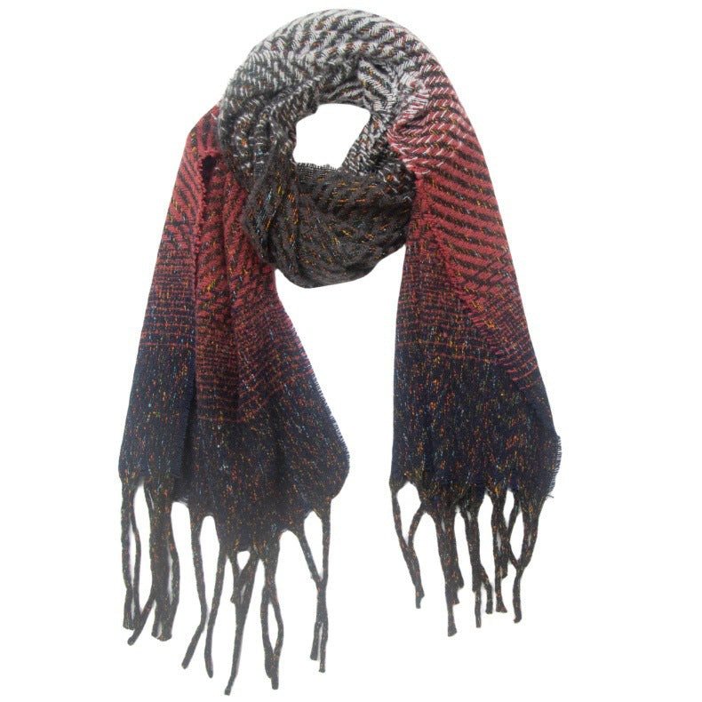 Gradient Color Tassel Soft Scarves