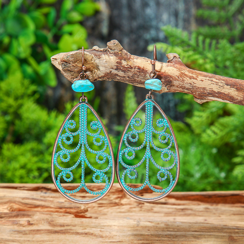 Bohemian Style Tassel Drop Earrings Vintage Zinc Alloy Jewelry