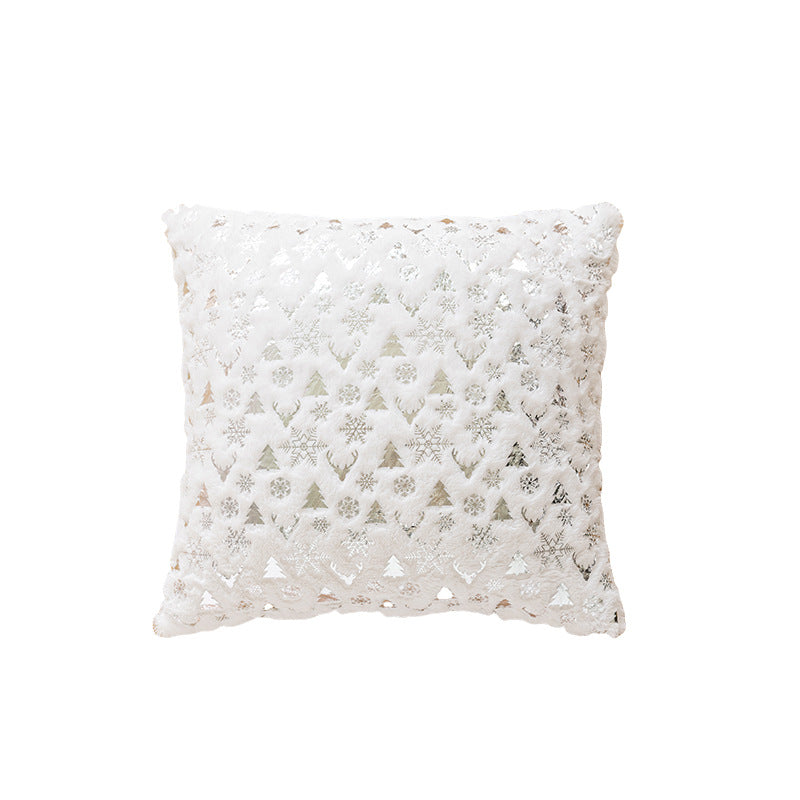 Soft Plush Christmas Snowflake Square Pillow Covers