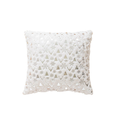 Soft Plush Christmas Snowflake Square Pillow Covers