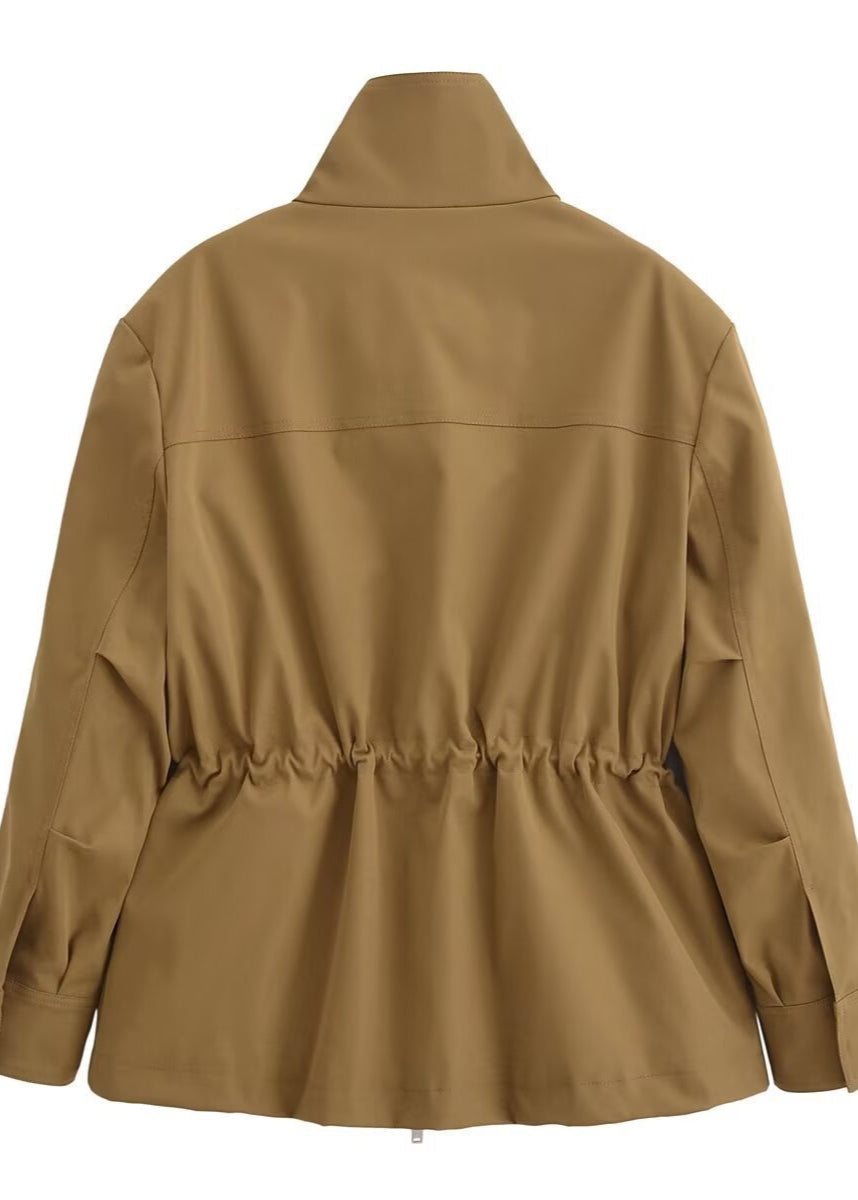Utility Pocket Jacket Durable Weather Resistant Brown
