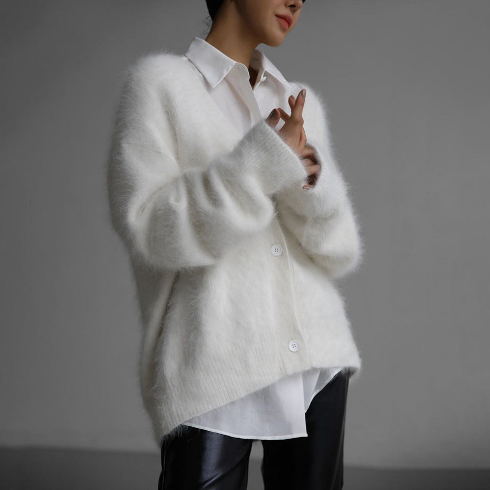 Cozy Chunky Knit Cardigan V-Neck Sweater