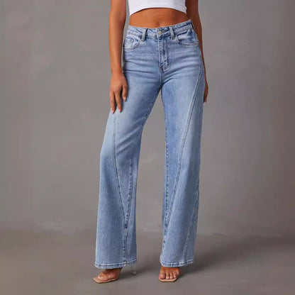 Casual Wide Leg Denim Pants for Women