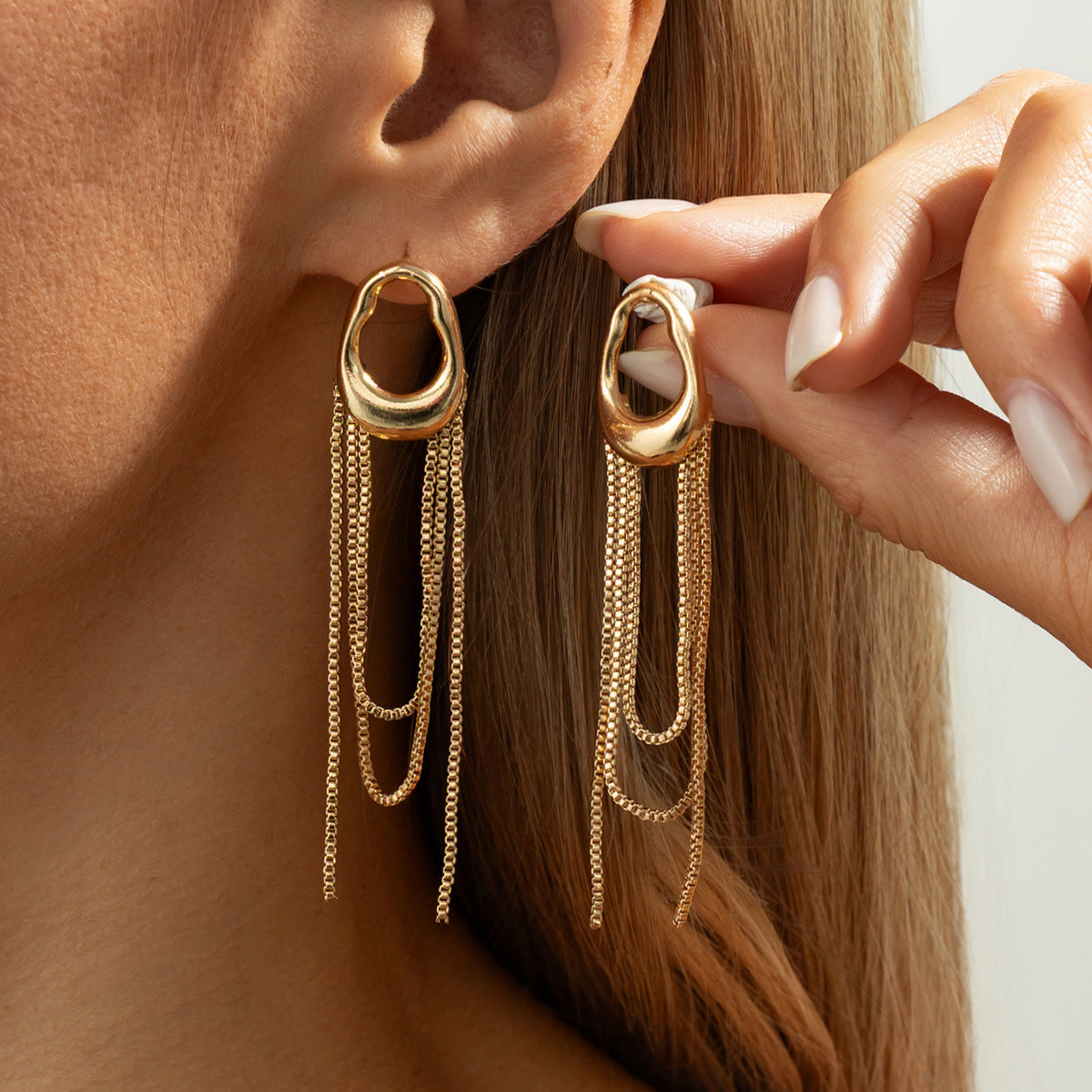 Pearl Drop Tassel Ear Cuffs Trendy Ins Style