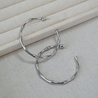 Simple Bamboo Exaggerated Large Hoop Earrings