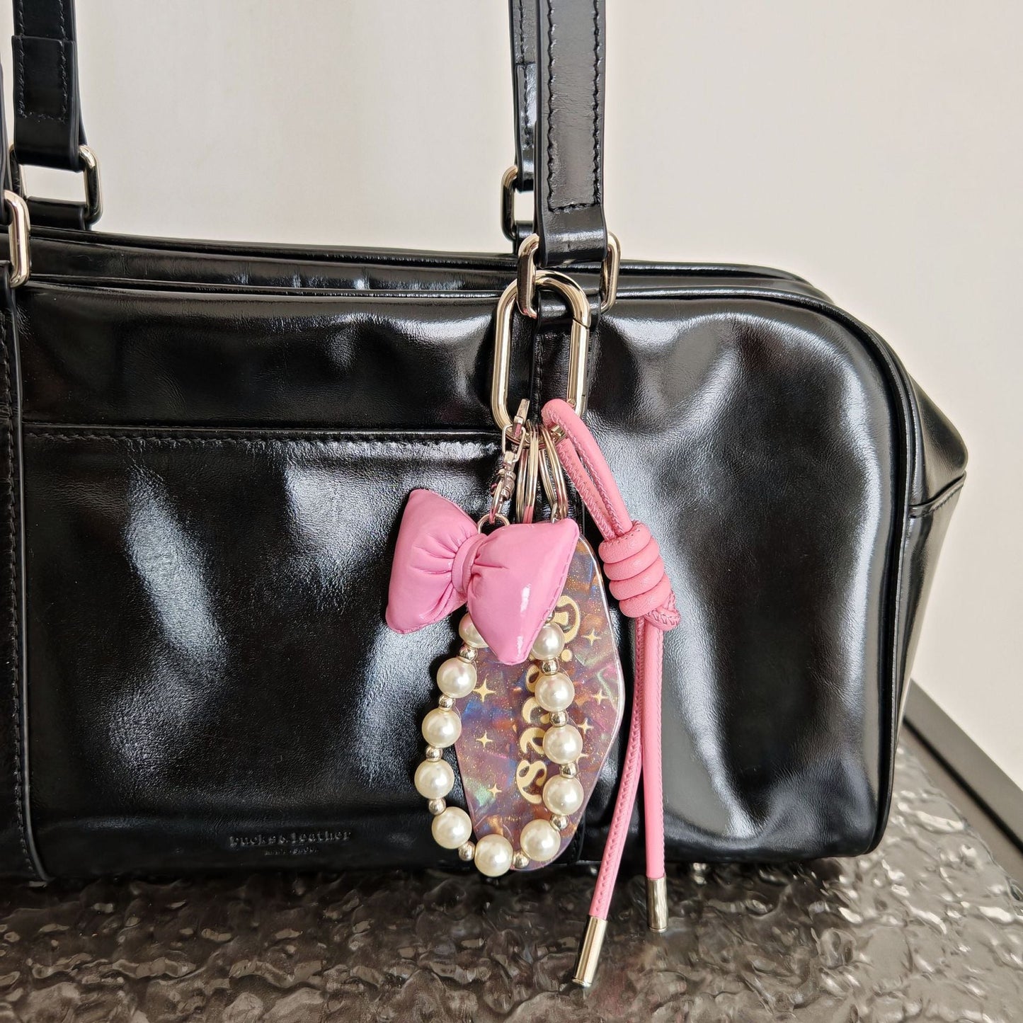 Simple Bow Pearls Keychain Bag Charms