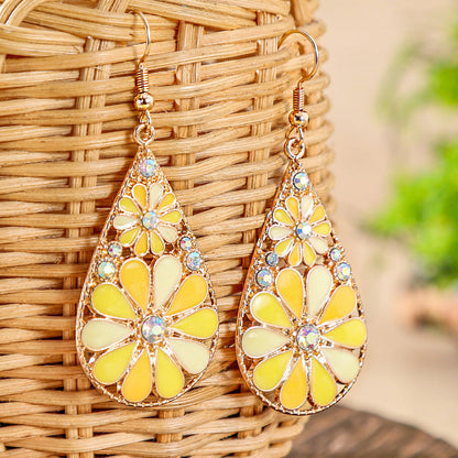 Colorful Alloy Drop Earrings Bohemian Style Fashionable Accessories
