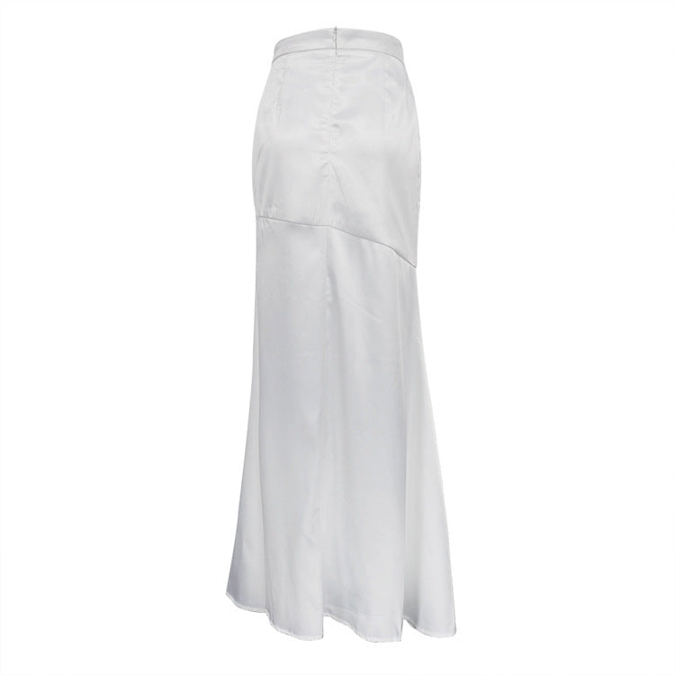 High Waist Split Mermaid Skirt Elegant Casual Maxi Skirt