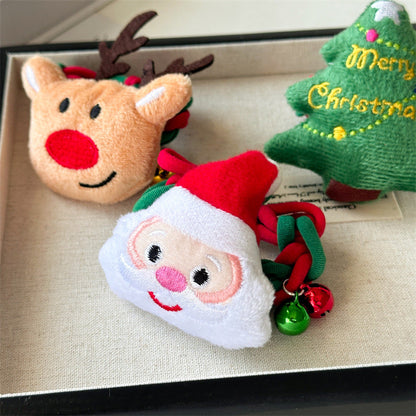 Cute Christmas Tree Braided Velvet Hair Tie