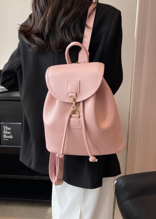 PU Leather Backpack With Structured Design