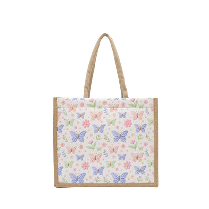 Stylish 3D Patterned Linen Tote Bag for Women