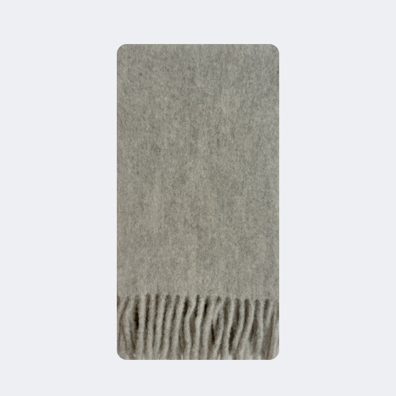 Alpaca Wool Blend Scarf for Women Soft Solid Color Winter Accessory