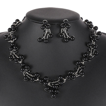 Trendy Pearl Necklace Jewelry Set for Women