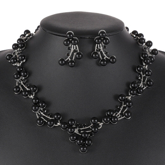 Trendy Pearl Necklace Jewelry Set for Women