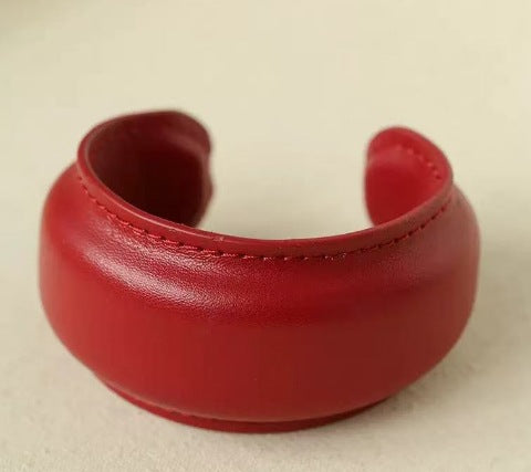 Vintage Leather Wide Open Bracelets