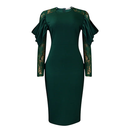 Elegant Lace Panel Bodycon Dress