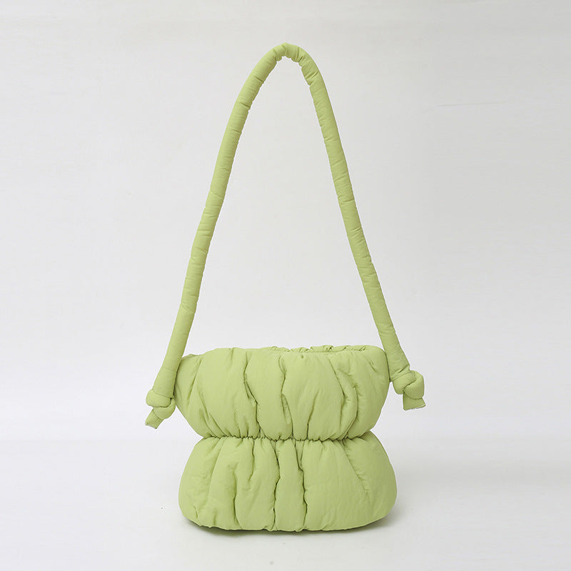 Trendy Nylon Bucket Bag Soft Casual Shoulder Bag