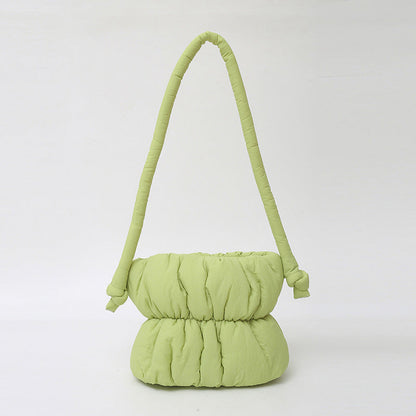 Trendy Nylon Bucket Bag Soft Casual Shoulder Bag