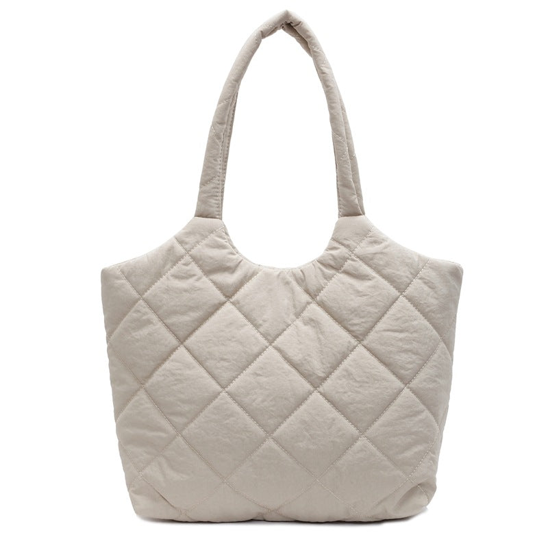 Solid Color Large Capacity Puffer Handbag