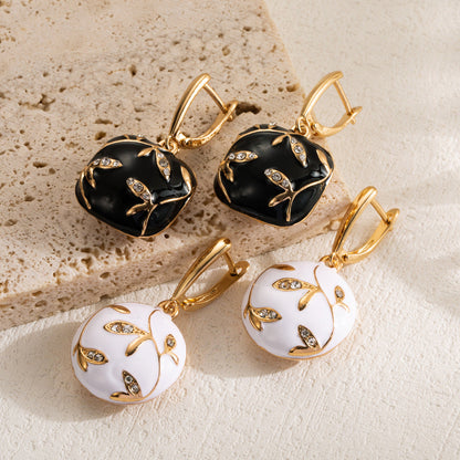 Geometric Alloy Drop Earrings Stylish Casual Vintage Jewelry