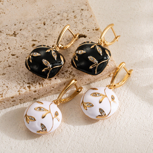 Geometric Alloy Drop Earrings Stylish Casual Vintage Jewelry