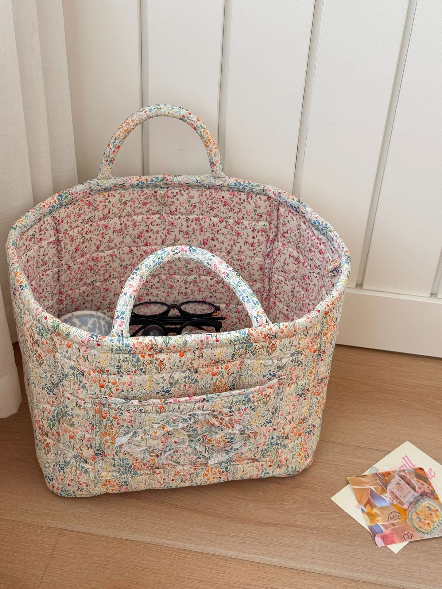Floral Storage Basket Lightweight Collapsible Storage Box