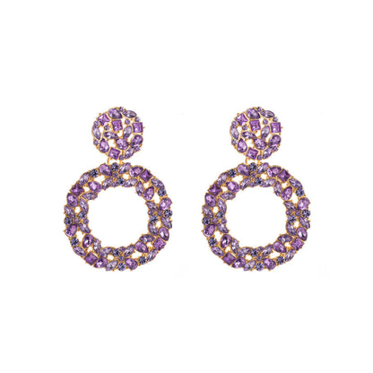 Geometric Crystal Drop Earrings Trendy Fashion Statement
