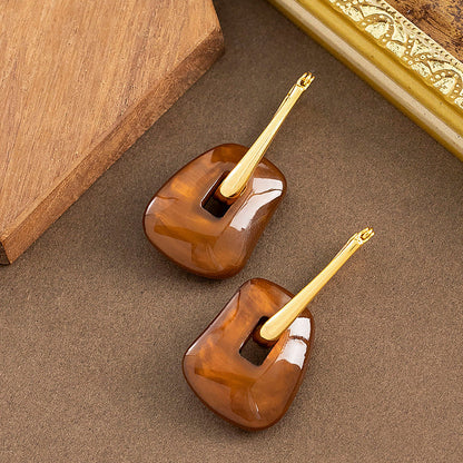 Elegant Geometric Wax-Resin Earrings For Women