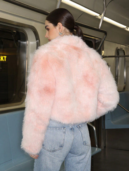 Stylish Faux Fur Collar Jacket Cozy Casual Winter Outerwear