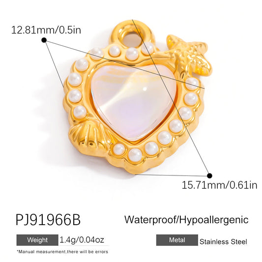 Stainless Steel Ocean-Themed DIY Flower Pendant Jewelry