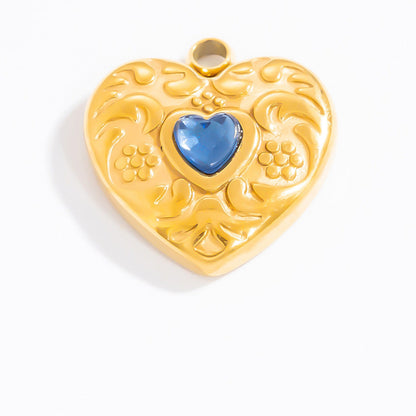Heart-Shaped 18K Gold Stainless Steel Pendant Necklace