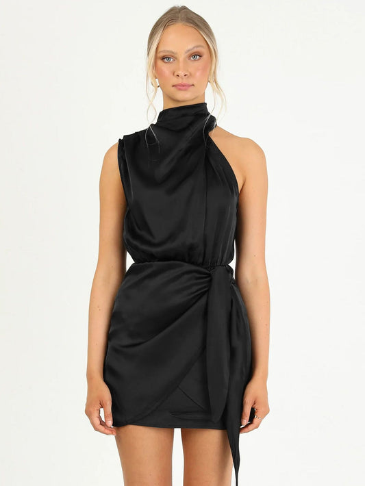 Elegant Satin Halter Neck Dress for Special Occasions